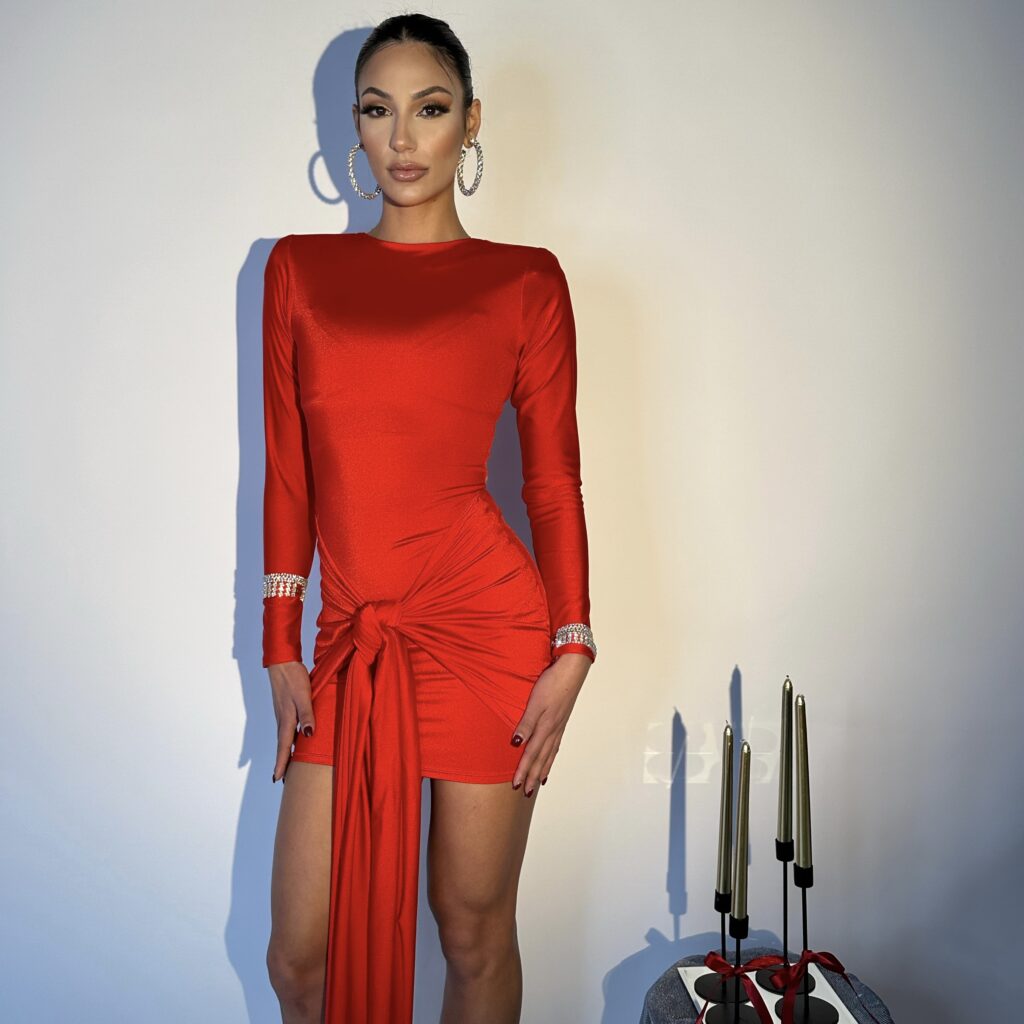 SENNA SLEEK MINI DRESS - RED