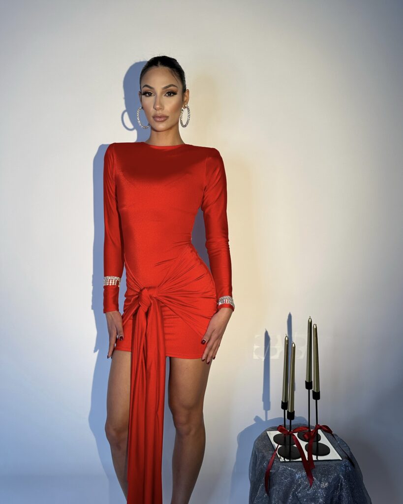 SENNA SLEEK MINI DRESS - RED