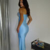 IERA BUSTIER  SLEEK MIDI DRESS - BABY BLUE - Image 4