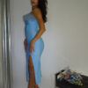 IERA BUSTIER  SLEEK MIDI DRESS - BABY BLUE - Image 5