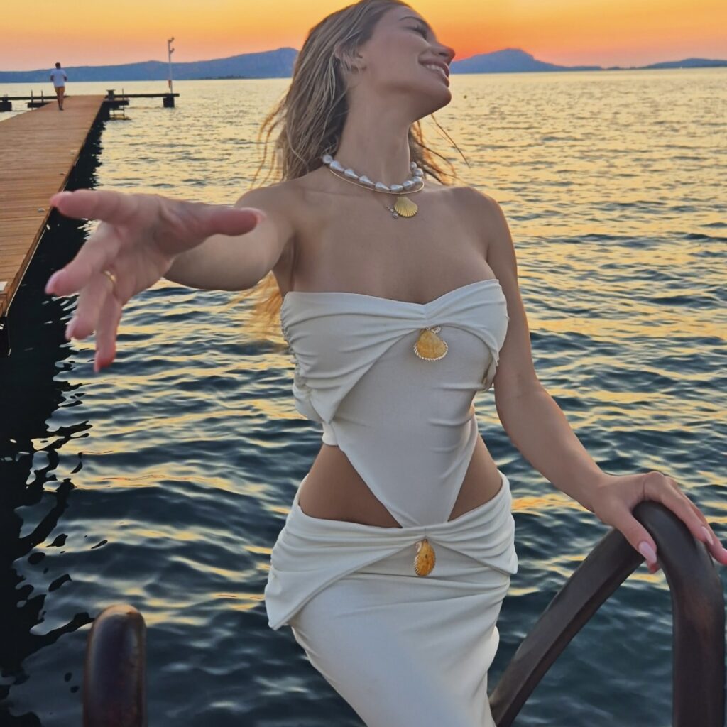 AFERDITA BUSTIER DRESS -WHITE