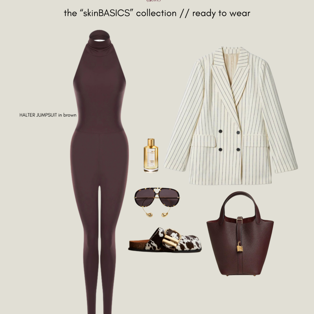 HALTER JUMPSUIT -BROWN