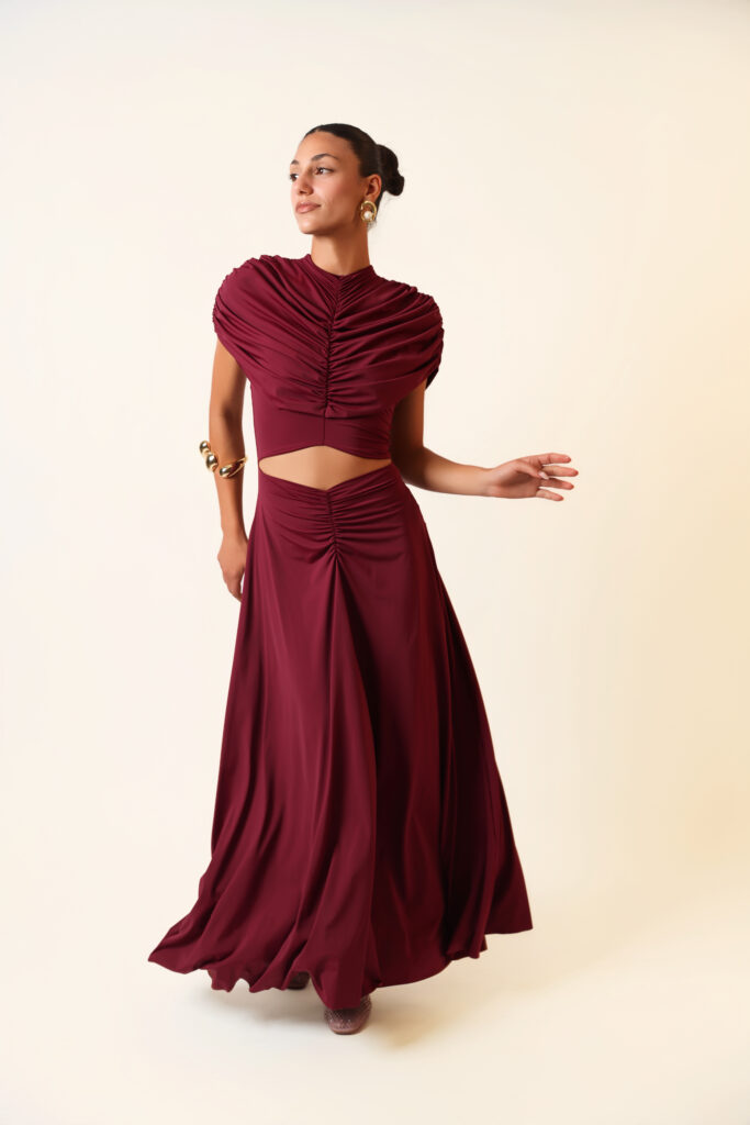 the CUORE DI RUBINO dress