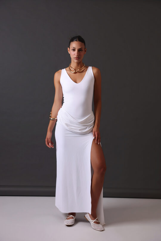 the VENTO DI CAPRI dress in white