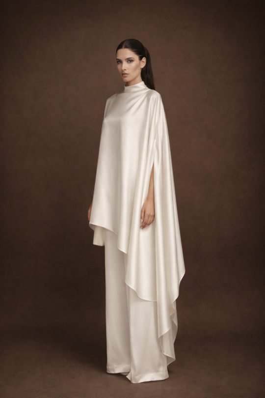 the OMBRE DORÉE satin two-piece