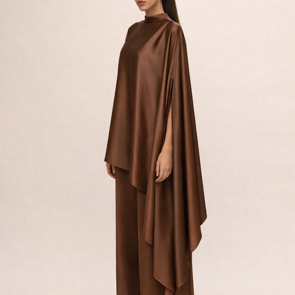 the OMBRE DORÉE satin two-piece