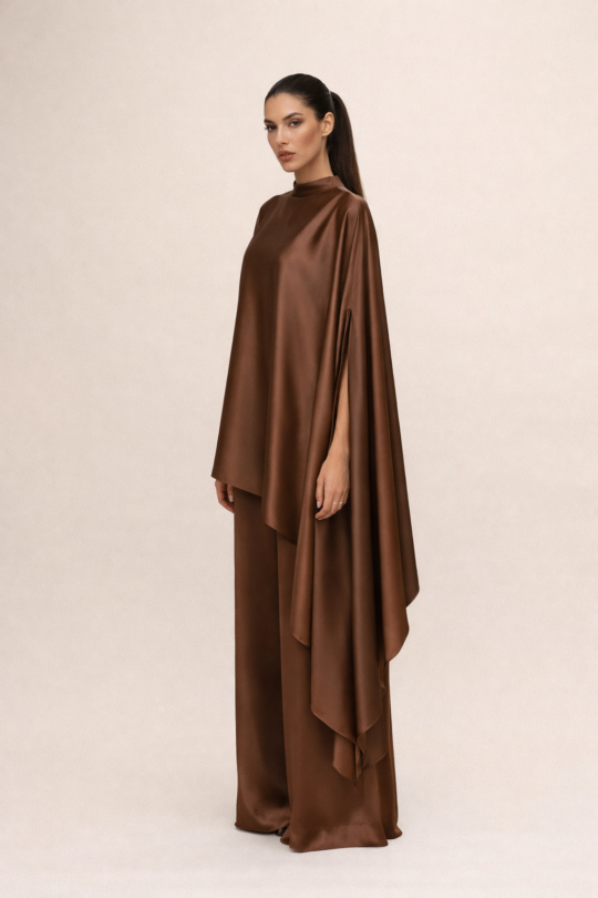 the OMBRE DORÉE satin two-piece