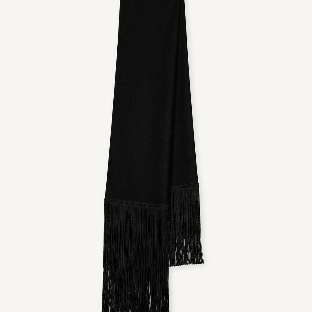 the MIZU black satin scarf - code:MA