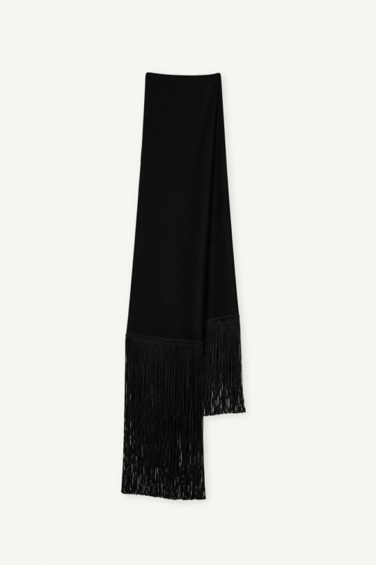 the MIZU black satin scarf - code:MA